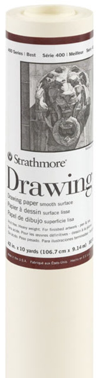 Strathmore 400 Series Smooth Surface Drawing Paper Roll - 42" x 10 yds